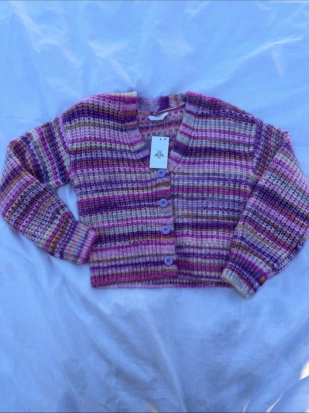 Primark Pink Multi-Stripe Button Cardigan